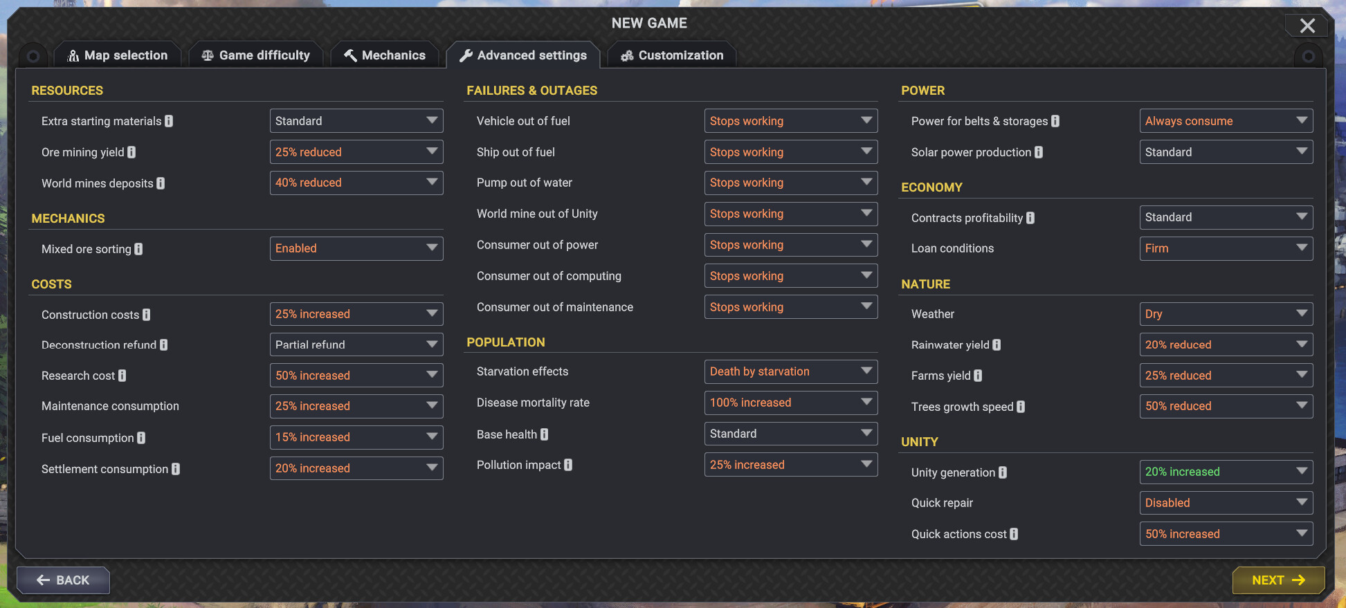 You can always go to the full difficulty settings menu to fine-tune every option.